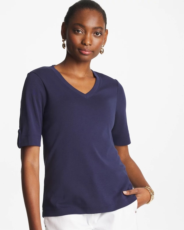 Pima V-Neck Tee - image 1